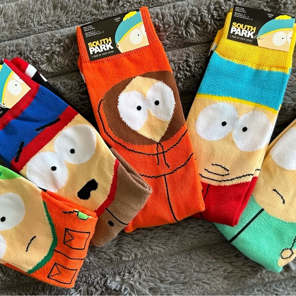 South Park Character Socks Set - Multicolor Kyle, Stan, Kenny, Cartman & Butters - Picture 3 of 4